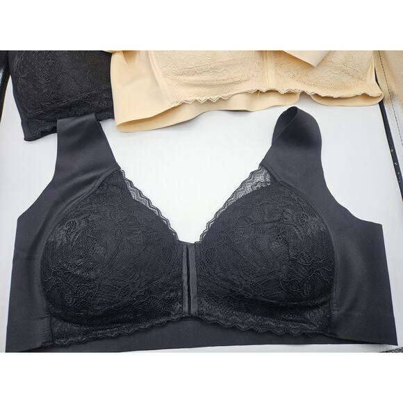 SheCurve Women's Bra's Lingerie 2 XL Set of 4- 2 Black 2 Beige NEW Unworn - Picture 2 of 6